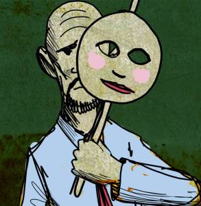 Ein Cartoon mit einer Maske