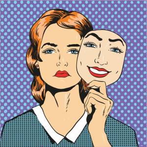 5242213-frau-mit-traurigem-unglucklichem-gesicht-mit-maske-mit-einem-falschen-lachelnillustration-im-comic-retro-pop-art-stil-vektor